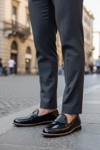 Mocasini barbati negri, tapla subtire, piele eco, comozi 12221 N3.N4-1